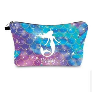 Mermaid Print Travel Makeup Bag Small, Toiletry Pouch Adorable Travel Pouch Gift